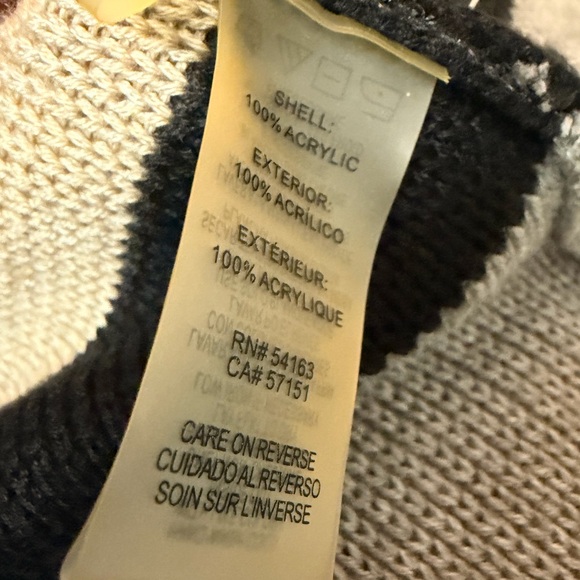 Striped Beige and Gray Women's Sweater, Calvin Klein, Size Large - Picture 8 of 8